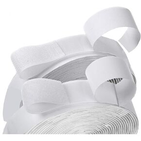 16 Feet Length 0.75 inch Width Hook and Loop with Strong Self Adhesive Tape Strip Fastener (Black)