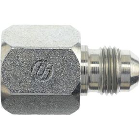 Brennan Industries 2406-12-08-2PC Steel Nut and Insert Straight Reducer, 1-1/16"-12 SAE x 3/4"-16 SAE Thread, 3/4" Female JIC x 1/2" Male JIC, 1.250" Hex, 1.19" Length in Kuwait