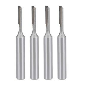 Uxcell راوتر بت 1/4 "عرقوب 1/8" قطع ضياء واحد مستقيم الناي كربيد لأعمال النجارة النجارة قاطعة المطحنة أداة 4 قطعة in Kuwait