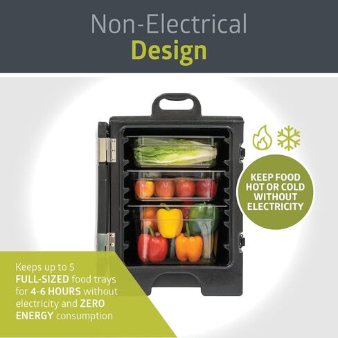 Pearington 81 Quart End-Loading Insulated Food Pan Carrier for 5 Full-Size Pans,Black in Kuwait