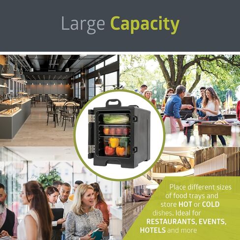 Pearington 81 Quart End-Loading Insulated Food Pan Carrier for 5 Full-Size Pans,Black in Kuwait