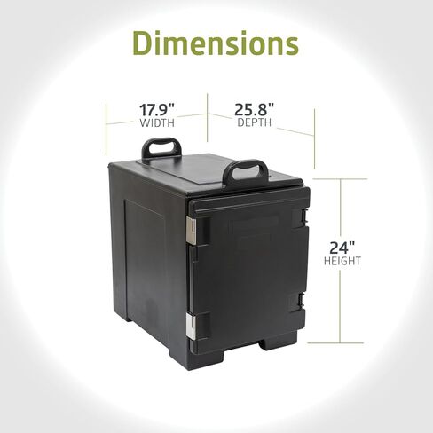 Pearington 81 Quart End-Loading Insulated Food Pan Carrier for 5 Full-Size Pans,Black in Kuwait