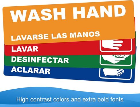 يمكن غسلها، شطف، ملصقات بالوعة غسيل يدوي، لافتات ملصقات مقاومة للماء شديدة التحمل لـ 3 مغسلة مقصورة، مطاعم، مطابخ تجارية، شاحنات طعام، غسيل الأطباق أو محطة غسل، 6.6 سم × 22.6 سم in Kuwait