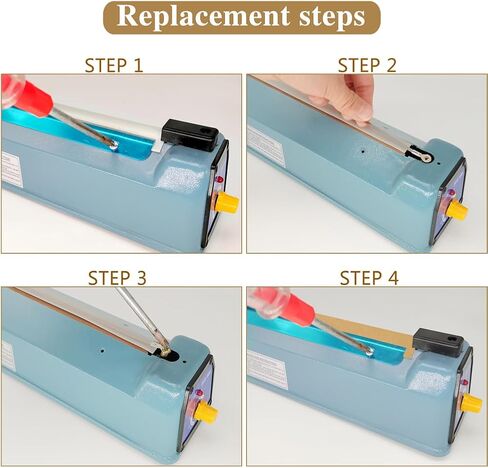 10 Pcs Impulse Sealer Replacement Parts for 8 Inch Heat Sealer(3mm Wide), with 16.4 feet Teflon Cloth Strip(38mm Wide), Heat Sealer Replacement Strip for Most Manual 8" Bag Sealers in Kuwait