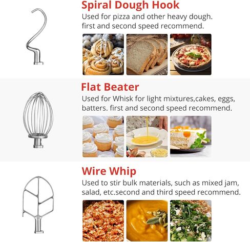 خلاط الطعام التجاري بايونيروركس، 10 كوارت 3 سرعات مع وعاء من الفولاذ المقاوم للصدأ، وخطافات العجين، ومضرب الخفق، وخلاط حامل مع حارس أمان 450 وات، 110 فولت للمطاعم والمخابز والمطبخ التجاري in Kuwait