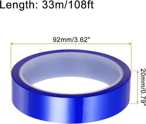 HARFINGTON 4 Rolls Heat Tape High Temperature Heat Resistant Tape 20mmx33m(108ft) Sublimation Thermal Heat Transfer Tape for Sublimation Press No Residue, Blue in Kuwait