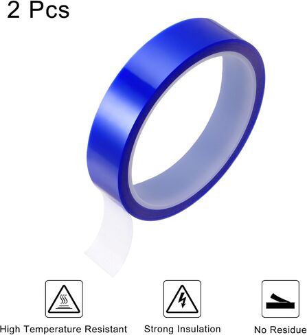 HARFINGTON 4 Rolls Heat Tape High Temperature Heat Resistant Tape 20mmx33m(108ft) Sublimation Thermal Heat Transfer Tape for Sublimation Press No Residue, Blue in Kuwait