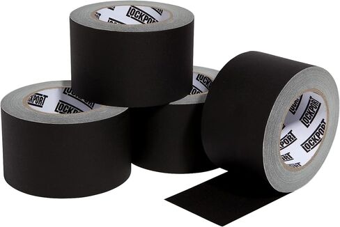 Lockport Black Gaffers Tape 30 Yards x 3 inches - 4 Pack - No Residue, Water Resistant, Non-Reflective, Easy Tear - Multipurpose - Gaff Cloth Tape in Saudi Arabia