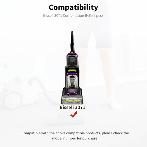 حزام MEROM بديل مناسب لمنظف السجاد Bissell 3071 PowerForce PowerBrush Pet XL، مناسب لـ urboClean DualPro Pet 3072، 3067، 30673، 3109، قطعة بديلة 1626502 و1626486 (عبوتان) in Kuwait