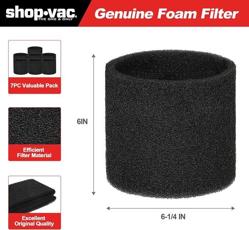 بدائل فلتر الأكمام الإسفنجية من Shop-Vac 90585 لمعظم المكانس الكهربائية الرطبة/الجافة من Shop-Vac سعة 5 جالون فما فوق، استبدال الأجزاء # 9058500، 5 عبوات in Saudi Arabia