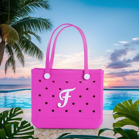 IKSII Charms for Bogg Bag Letters Rubber Beach Bag Accessories for Tote Bags Bogg Bag with Alphabet Letters in Kuwait