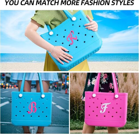 IKSII Charms for Bogg Bag Letters Rubber Beach Bag Accessories for Tote Bags Bogg Bag with Alphabet Letters in Kuwait