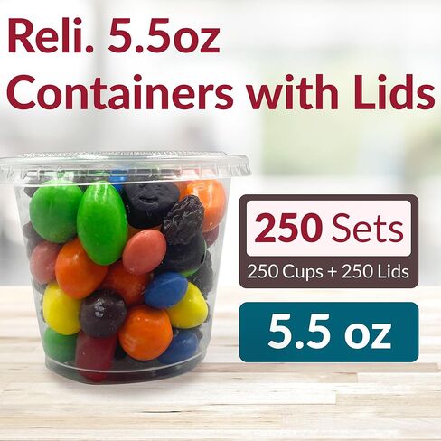 ريلي حاويات صغيرة 5 اونصة مع اغطية (250 مجموعة) | اكواب جيلو شوت مع اغطية | حاويات توابل بلاستيكية شفافة مع اغطية | اكواب 5 اونصة مع اغطية | اكواب صلصة 5 اونصة مع اغطية | اكواب سوفليه in Kuwait