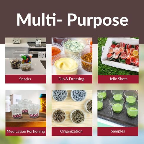 ريلي حاويات صغيرة 5 اونصة مع اغطية (250 مجموعة) | اكواب جيلو شوت مع اغطية | حاويات توابل بلاستيكية شفافة مع اغطية | اكواب 5 اونصة مع اغطية | اكواب صلصة 5 اونصة مع اغطية | اكواب سوفليه in Kuwait