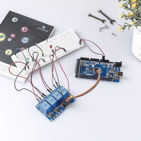 وحدة مرحل SunFounder Lab 4 5 فولت 4 قنوات متوافقة مع Arduino R3 1280 Arm PIC AVR STM32 in Kuwait