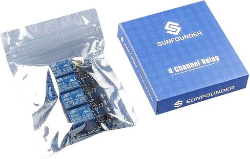 وحدة مرحل SunFounder Lab 4 5 فولت 4 قنوات متوافقة مع Arduino R3 1280 Arm PIC AVR STM32 in Kuwait