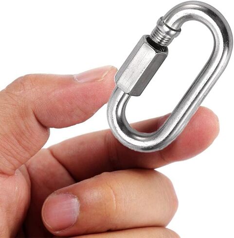 8 حزم وصلة سريعة شديدة التحمل ، 1/4 بوصة سلسلة الفولاذ المقاوم للصدأ ، حلقة تثبيت على شكل M6 D مع سعة 600 رطل ، موصل سلسلة ربط سريع لحلقة التسلق والتخييم والأرجوحة والمعدات الخارجية in Kuwait