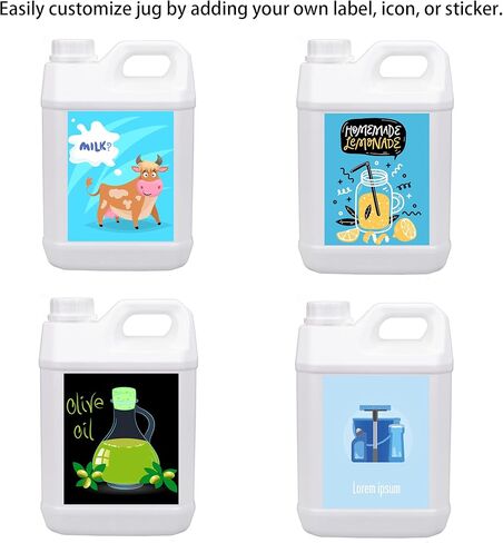 3 عبوات من أباريق بلاستيكية على شكل حرف F سعة 0.66 جالون من نيكونوم، زجاجة حاوية إبريق فارغة كبيرة مع أغطية محكمة الغلق مقاومة للأطفال، بلاستيك HDPE قابل لإعادة الاستخدام وخالي من مادة BPA، للاستخدام المنزلي والصناعي in Kuwait