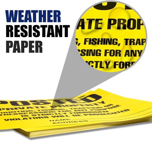 لافتات منشورة ممنوع التعدي على ممتلكات الغير ولا علامات صيد، (100 حزمة) لافتات منشورة ممنوع الصيد أو علامات التعدي على ممتلكات الغير، شديدة التحمل، مقاومة للطقس، 11 بوصة × 11 بوصة لافتات منشورة باللون الأصفر in Kuwait