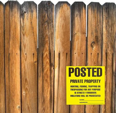 لافتات منشورة ممنوع التعدي على ممتلكات الغير ولا علامات صيد، (100 حزمة) لافتات منشورة ممنوع الصيد أو علامات التعدي على ممتلكات الغير، شديدة التحمل، مقاومة للطقس، 11 بوصة × 11 بوصة لافتات منشورة باللون الأصفر in Kuwait