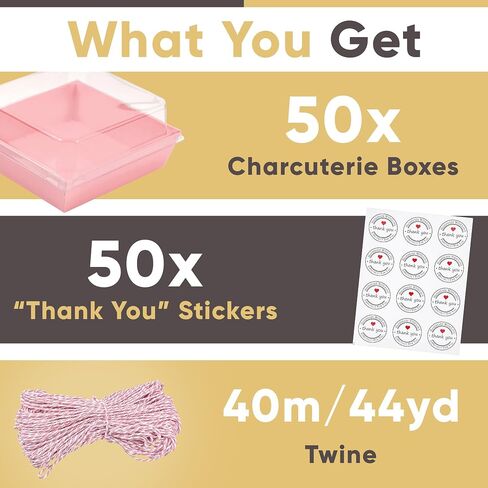 50 Pack Small Charcuterie Boxes with Clear Lids - To Go Paper Mini Charcuterie Box, Disposable Food Containers, 5Inch Dessert Boxes for Sandwich, Cookie, Sushi, Cake Slice, Strawberries (Brown) in Kuwait