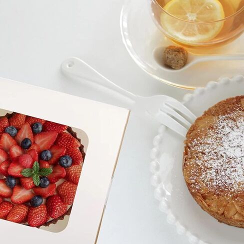 مجموعة علب الكيك مقاس 10 بوصة (30 قطعة، 15 صندوقًا و15 لوحة) صندوق كيك أبيض مقاس 10 × 10 × 5 بوصات مع نافذة للمعجنات والمخبوزات وعيد الحب وحلوى الزفاف وحفلات أعياد الميلاد وعيد الشكر وعيد الميلاد. in Kuwait