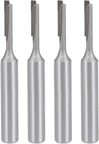 Uxcell راوتر بت 1/4 "عرقوب 1/8" قطع ضياء واحد مستقيم الناي كربيد لأعمال النجارة النجارة قاطعة المطحنة أداة 4 قطعة in Kuwait