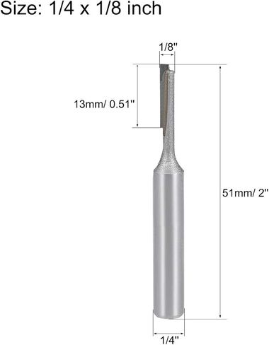 Uxcell راوتر بت 1/4 "عرقوب 1/8" قطع ضياء واحد مستقيم الناي كربيد لأعمال النجارة النجارة قاطعة المطحنة أداة 4 قطعة in Kuwait