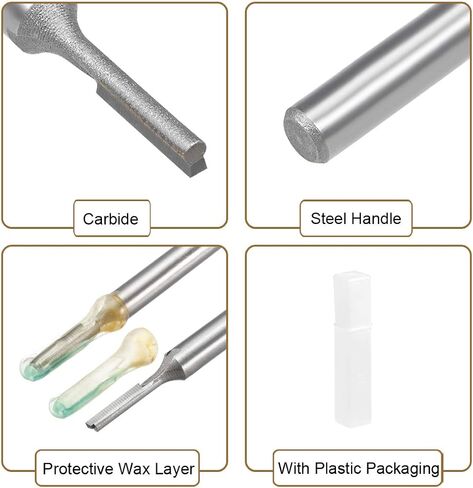 Uxcell راوتر بت 1/4 "عرقوب 1/8" قطع ضياء واحد مستقيم الناي كربيد لأعمال النجارة النجارة قاطعة المطحنة أداة 4 قطعة in Kuwait