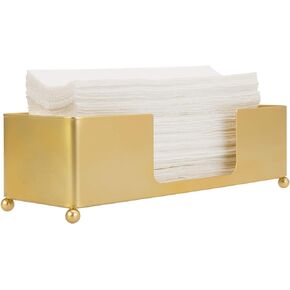MyGift Modern Brass Tone Metal Tabletop Commercial Folded Paper Towel Holder Dispenser Tray