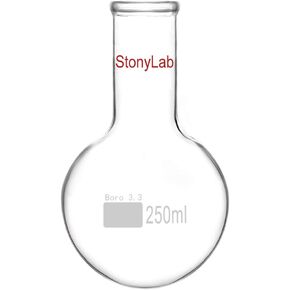 قارورة زجاجية مستديرة من StonyLab بسعة 500 مل، قارورة غليان مستديرة من زجاج البورسليكات ذات جدار ثقيل من زجاج البورسليكات RBF برقبة طويلة - 500 مل in Kuwait