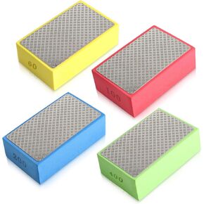 عبوة من 4 وسادات تلميع يدوية ماسية من موليجو، مكعبات صنفرة ماسية للبلاط والزجاج والخرسانة (حبيبات 60، 100، 200، 400) in Kuwait