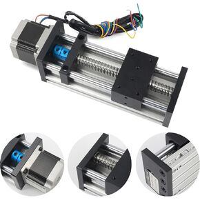 RATTMMOTOR EBX1605 500 مم / 19.69 بوصة محرك المرحلة الخطية باستخدام الحاسب الآلي محور بصري مزدوج 1605 كرة لولبية خطية منزلق السكك الحديدية باستخدام الحاسب الآلي دليل السكك الحديدية الخطية مع محرك Nema23 السائر 3A 1.2N.m لآلة التوجيه باستخدام الحاسب الآلي in Kuwait