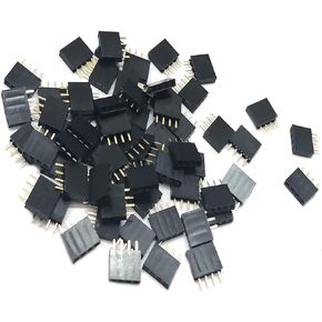 （Pack of 50） Female Pin Headers 2.54mm Pitch 1X 4Pins Single Row Female PCB Header Connector in Saudi Arabia