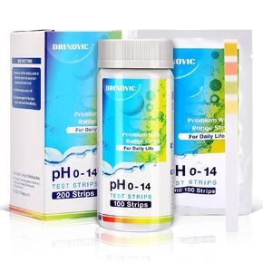DRENOYIC pH Test Strips - 0 to 14 (200 ct) Universal Acid Alkaline Litmus Paper Testing Strips for Water, Urine and Saliva, Soap, Soil, Diet pH Monitoring, and so on in Saudi Arabia