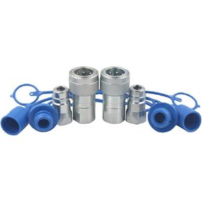2-Set 1/2 "NPT ISO5675 Ag هيدروليكي توصيل سريع للجرارات/قارنات التوصيل الكرة صمام، نوع رائد، مجموعة مع غطاء غبار in Kuwait