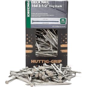 Huttig-Grip Fence Deck Nails 2 inches 6d for Wood Fencing HGN6OGSTDK1 Spiral Shank Outdoor Galvanized Finish, 1 lb Pack of 138 Nails in Saudi Arabia
