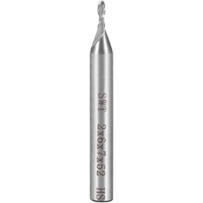 uxcell High Speed Steel HSS-AL 2 Flute Straight End Mill Cutter CNC Router Bits, 1 x 6 x 5mm