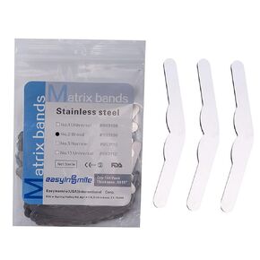 Dental Matrix Bands Tofflemire Type Stainless Steel Thickness .0015" 0.04 Universal 144pcs/Pack (#2)