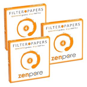 𝑭𝑺𝑪 𝑴𝒂𝒕𝒆𝒓𝒊𝒂𝒍 & 𝑩𝑹𝑪 Certification, 15 cm Lab Filter Paper, Standard Qualitative Grade 4 - ZENPORE Fast Flow 150 mm (100 Discs)