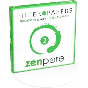 مادة FSC وشهادة BRC، ورق فلتر مختبري 9 سم، درجة نوعية قياسية 2 - تدفق بطيء ZENPORE 90 مم (100 قرص)