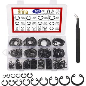 Rrina 305Pcs Alloy Steel Internal Circlip Snap Retaining Clip Ring Assortment Kit Size M8 to M36 in Saudi Arabia