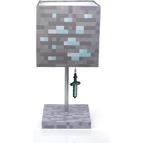 مصباح LED بلوك من خام الماس من Minecraft مع ساحبة سيف ماسية ثلاثية الأبعاد | مصباح 14 بوصة in Saudi Arabia