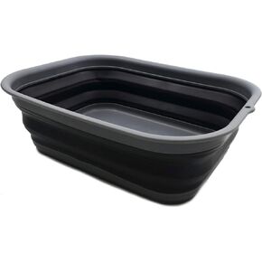 SAMMART 12L (3.17 Gallon) Collapsible Tub - Foldable Dish Tub - Portable Washing Basin - Space Saving Plastic Washtub (1, White/Lake Green) in Saudi Arabia