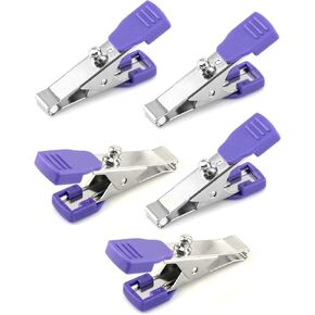 QWORK Veterinary Electrode Clip, 5 Pack Universal Accurate EKG/ECG Limb Clip Multi-Function Clamp Adapters for Electrode Resting Tabs, Snap Pinch Needle Banana in Kuwait