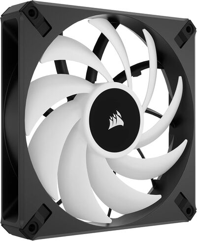 مروحة Corsair iCUE AF120 RGB Elite 120 مم PWM - ثمانية مصابيح LED RGB - تقنية AirGuide - محمل ديناميكي سائل - وضع مروحة صفر دورة في الدقيقة - متوافق مع برنامج CORSAIR iCUE - أسود لسطح المكتب in Saudi Arabia