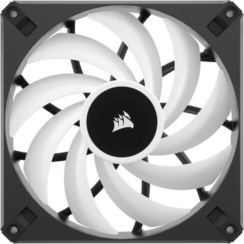 مروحة Corsair iCUE AF120 RGB Elite 120 مم PWM - ثمانية مصابيح LED RGB - تقنية AirGuide - محمل ديناميكي سائل - وضع مروحة صفر دورة في الدقيقة - متوافق مع برنامج CORSAIR iCUE - أسود لسطح المكتب in Saudi Arabia
