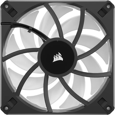 مروحة Corsair iCUE AF120 RGB Elite 120 مم PWM - ثمانية مصابيح LED RGB - تقنية AirGuide - محمل ديناميكي سائل - وضع مروحة صفر دورة في الدقيقة - متوافق مع برنامج CORSAIR iCUE - أسود لسطح المكتب in Saudi Arabia