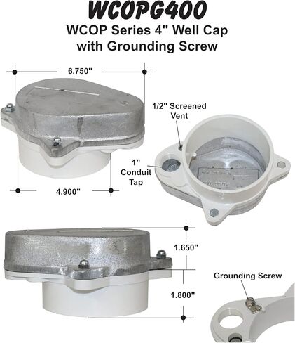 Merrill MFG 4" ألومنيوم صحي مقاوم للماء، غطاء جيد ABS، ختم in Kuwait