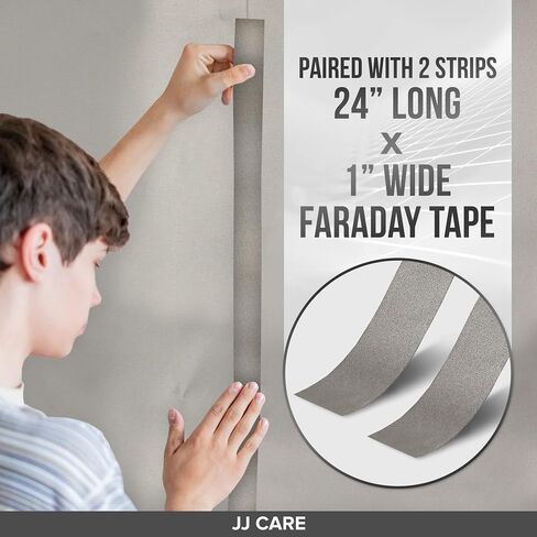 قماش JJ Care Faraday [حزمة من 2]، 44 بوصة × 39 بوصة حماية قماش فرداي مع 1 بوصة × 24 بوصة شريط فاراداي ، قماش حماية وعزل ، درع فاراداي للعزل والحماية in Saudi Arabia